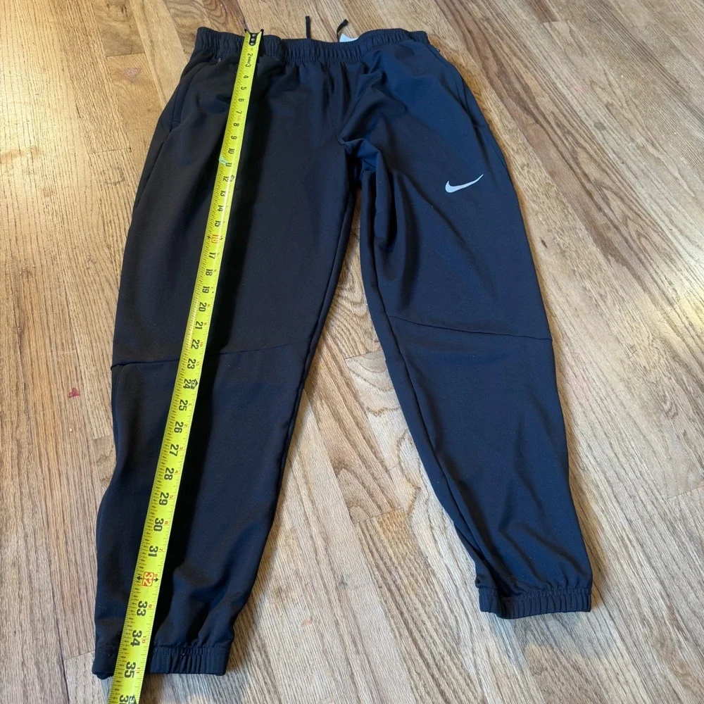 Nike Dri-FIT Mens Large Black Running Joggers Ankle Zip Training Pants CU5352